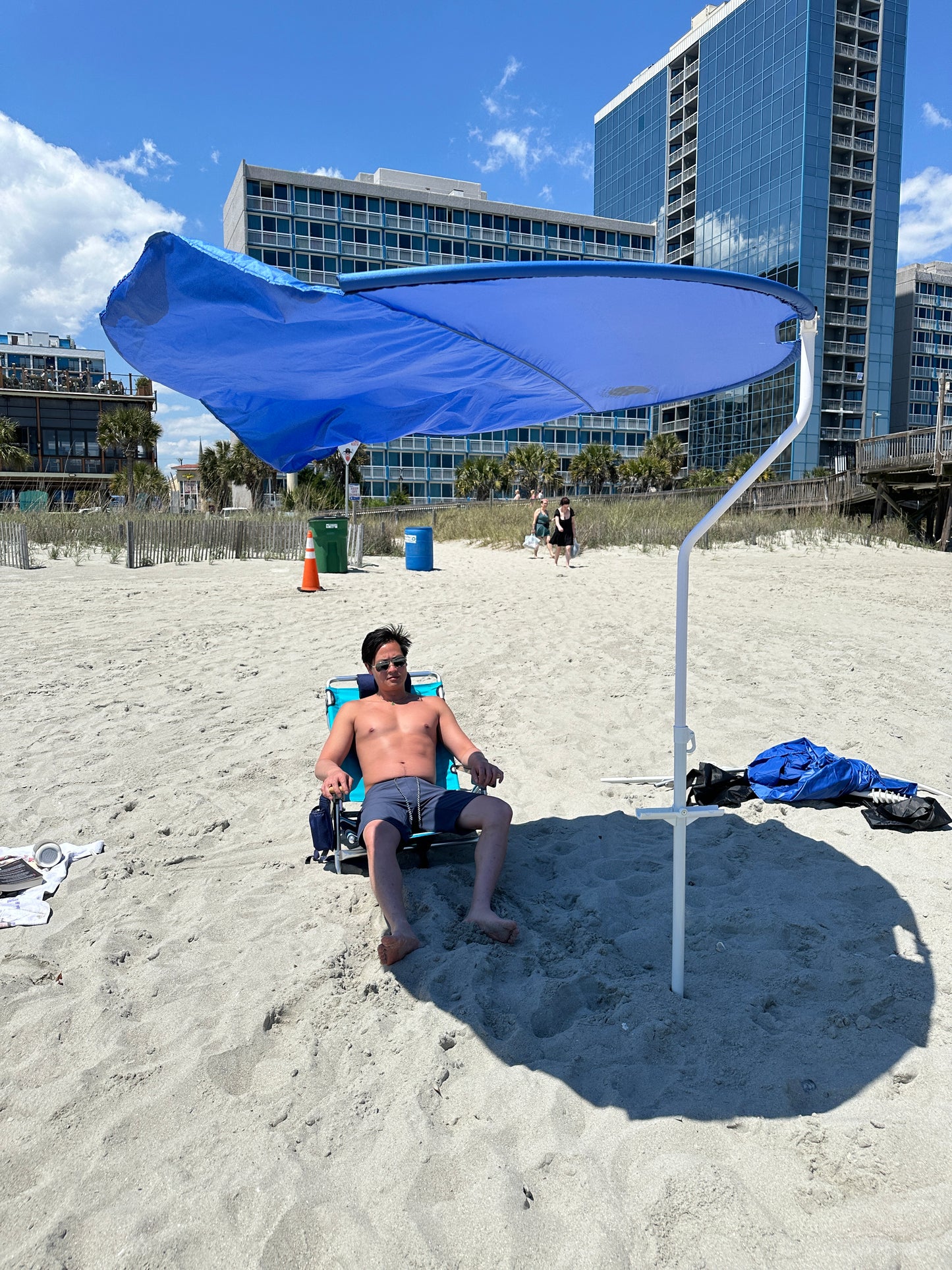 Strand Umbrella set up on the beach