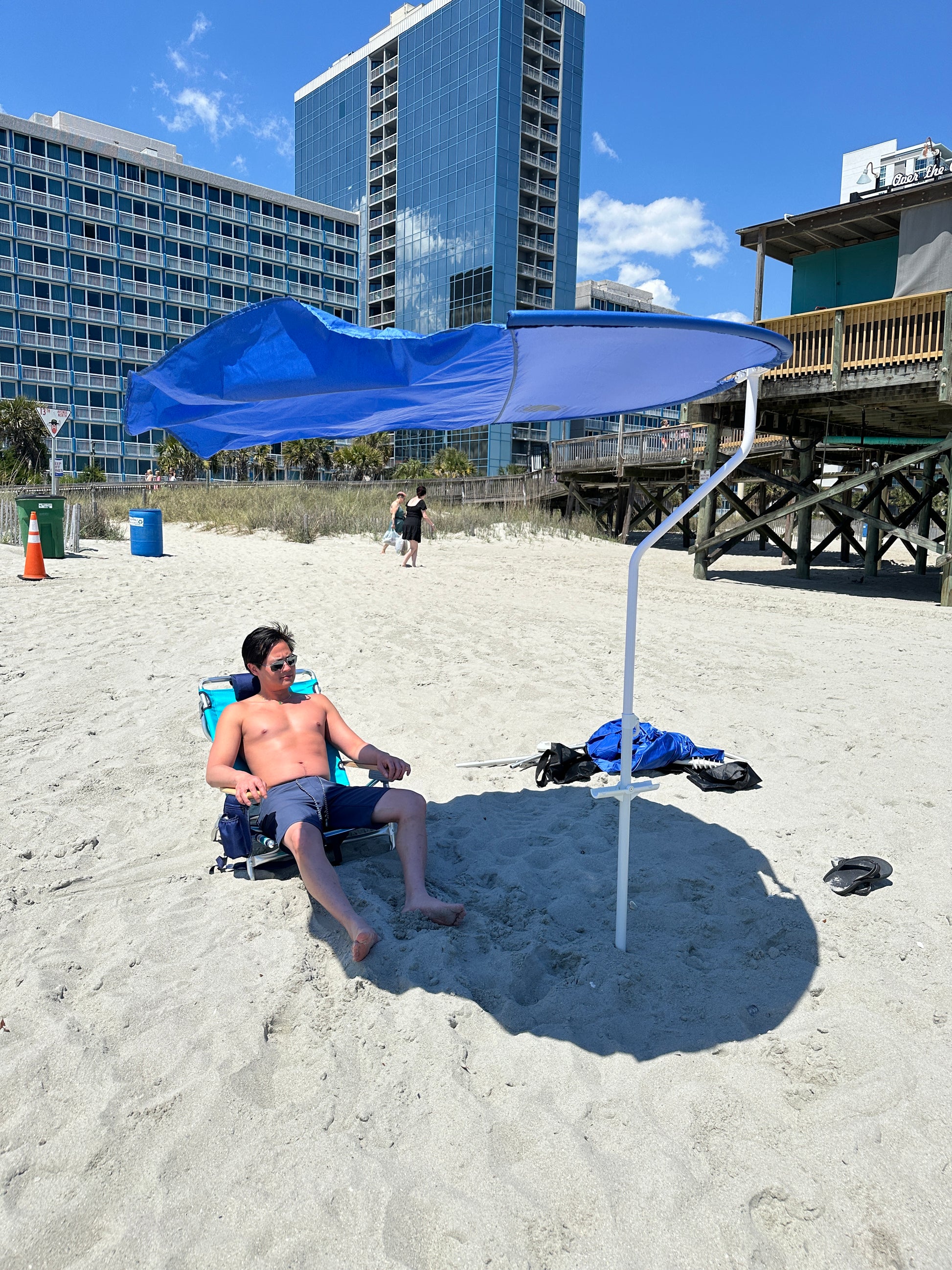 Strand Umbrella set up on the beach